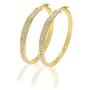 18K Yellow Gold Plated Sterling Silver 40mm Hoop Earrings Studded With Swarovski Crystals