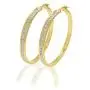 18K Yellow Gold Plated Sterling Silver 40mm Hoop Earrings Studded With Swarovski Crystals 18K Yellow Gold Plated Sterling Silver 40mm Hoop Earrings Studded With Swarovski Crystals