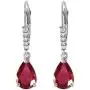 Galaxy Gold 14k Solid White Gold Leverback Earrings 3.15 ct Rubies Diamonds Galaxy Gold 14k Solid White Gold Leverback Earrings 3.15 ct Rubies Diamonds