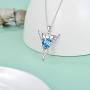 AOBOCO Guardian Angel Wings Sterling Silver Angel Wings with Blue Heart Embellished with Crystals from Swarovski Birthday Christmas Jewelry Gifts Ideas