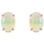 Galaxy Gold 14k Solid Yellow Gold Stud Earrings with Natural Opals 0.90 ctw High Polished Stud Earrings