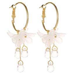 Crystal Flower Earrings Fairy Temperament Water Drop Tassel Earrings Jewelry jewelry