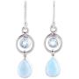 NOVICA Multi-Gem Larimar .925 Sterling Silver Dangle Earrings, Gleaming Daylight
