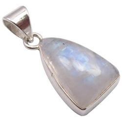 SilverStarJewel Blue Rainbow Moonstone Pendant 2.8 cm Solid Sterling Silver Made In India
