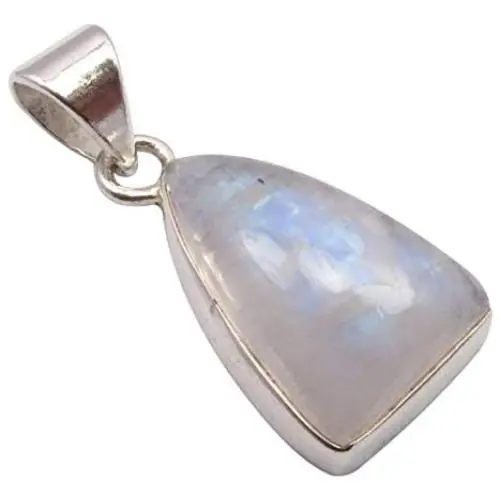 SilverStarJewel Blue Rainbow Moonstone Pendant 2.8 cm Solid Sterling Silver Made In India SilverStarJewel Blue Rainbow Moonstone Pendant 2.8 cm Solid Sterling Silver Made In India