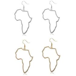 Map of Africa Earrings for Women Girl Ethiopian Nigeria Gold Color Jewelry African Maps Gifts