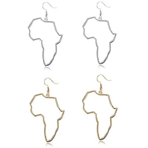 Map of Africa Earrings for Women Girl Ethiopian Nigeria Gold Color Jewelry African Maps Gifts
