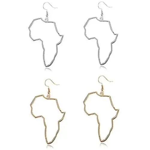 Map of Africa Earrings for Women Girl Ethiopian Nigeria Gold Color Jewelry African Maps Gifts Map of Africa Earrings for Women Girl Ethiopian Nigeria Gold Color Jewelry African Maps Gifts