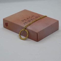 Friendship Necklace, 18K Gold-Plated Dented Ring Circle Pendant for Women & Girls. Beautiful Gift Box with a special message for your loved ones. Great gift for Wife, girlfriend or Daughter