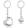 H.ZBRUJ Mothers Day Mother Daughter Necklace Stainless Steel Set of 2 Matching Heart Mom and Me Jewelry Dog Tag for Birthday