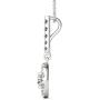 Vaarya 14K White Gold Diamond Halo Stick Pendant Necklace (3/4 Ct tw, AGS Certified GH+/SI2-I1+)