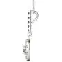 Vaarya 14K White Gold Diamond Halo Stick Pendant Necklace (3/4 Ct tw, AGS Certified GH+/SI2-I1+)