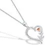 NINAMAID Valentines Day Gifts Womens Flower Rose Necklace 925 Sterling Silver Love Heart Pendant Necklace Jewelry for Womens Girls Wife Adjustable Chian with 5A Cubic Zirconia