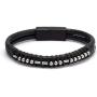 MEMGIFT Bad Ass Morse Code Leather Bracelets for Men Funny Inspirational Gifts for Her Mom Son Daughter Sister Best Friend Beads Wrap Bracelet