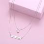 FLYOW 925 Sterling Silver Inspirational Jewelry Double Layer I Am Enough Necklace for Women Teen Girls Encouragement Gifts