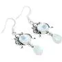 Natural Moonstone Lapis Malachite earrings Two Stone 925 Silver Overlay handmade Dangle Earrings for Women Natural Moonstone Lapis Malachite earrings Two Stone 925 Silver Overlay handmade Dangle Earrings for Women