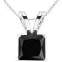 Dazzlingrock Collection 10K Gold Princess Cut Black Diamond Ladies Solitaire Pendant