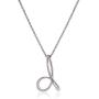 Sterling Silver Cursive Script Initial ''D'' Pendant Necklace, 18''