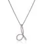 Sterling Silver Cursive Script Initial ''D'' Pendant Necklace, 18''