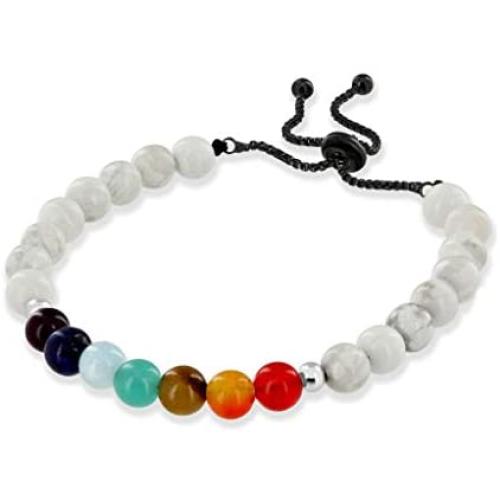 Believe London Gemstone Healing Chakra Bracelet Anxiety Crystal Natural Stone Men Women Stress Relief Reiki Yoga Diffuser Semi Precious