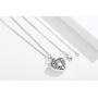 CHENGHONG Personalized Urn Necklaces for Ashes 925 Sterling Silver Moonstone Heart Necklace Pendant Memorial Cremation Jewelry Blue Heart Urn Keepsake Pendants for Women