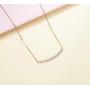 FANCIME 18K Solid Real Rose Gold Smile Necklace Diamond-cut Bar Pendant Necklace Fine Jewelry Gift for Women Girls 16+2 inch Extender