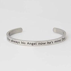 WUSUANED I Used to Be His/Her Angel Now Hes/Shes Mine Cuff Bracelet Loss of Dad Mom Sympathy Gift