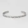 WUSUANED I Used to Be His/Her Angel Now Hes/Shes Mine Cuff Bracelet Loss of Dad Mom Sympathy Gift
