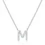PAVOI 14K White Gold Plated Cubic Zirconia Initial Necklace | Letter Necklaces for Women