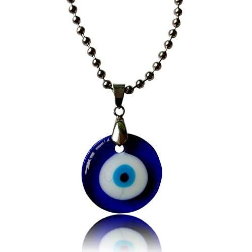 COLORFUL BLING Turkish Symbol Lucky Blue Evil Eye Necklace Lucky Protection Amulet Pendant Necklace Kabbalah Jewelry for Women Girls