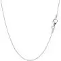 Sterling Silver Rhodium Plated Cable Chain Necklace, 0.6mm Sterling Silver Rhodium Plated Cable Chain Necklace, 0.6mm