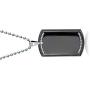 Bling Jewelry Personalized Engrave Hip Hop CZ Accent Military Army Black Dog Tag Pendant Necklace for Men Stainless Steel with Chain