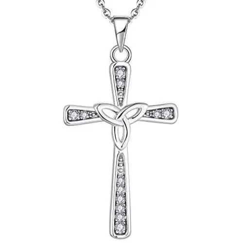 Starchenie Celtic Cross Necklace 925 Sterling Silver Women Celtic Knot Crucifix Pendant Religious Jewelry Christian Baptism Gift Starchenie Celtic Cross Necklace 925 Sterling Silver Women Celtic Knot Crucifix Pendant Religious Jewelry Christian Baptism Gift