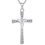 Starchenie Celtic Cross Necklace 925 Sterling Silver Women Celtic Knot Crucifix Pendant Religious Jewelry Christian Baptism Gift