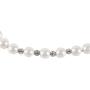 LZMEI White 8mm Glass Pearls Necklace Bracelet Earring Diamond Jewelry 3 Set Wholesale for Women Little Girls (16inch)