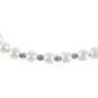 LZMEI White 8mm Glass Pearls Necklace Bracelet Earring Diamond Jewelry 3 Set Wholesale for Women Little Girls (16inch)
