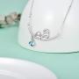 AOBOCO Cute Cat Gifts Sterling Silver Lovely Cat Necklace Kitten Pendant with Crystal, Christmas Birthday Jewelry Gifts for Cat Lovers