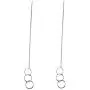 SLUYNZ 925 Sterling Silver Tri Circles Drop Dangle Earrings for Women Teen Girls Threader Earrings Chain Tassel Earrings