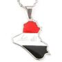 Stainless Steel Republic of Iraq Map Pendant Necklace Gold Color Allah Name Pendant Allah Heart Jewelry