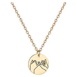 Augonfever Pinky Promise Necklace Compass Gift for Girls Women with Message Card