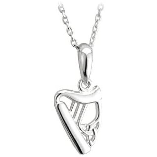 Irish Harp Necklace Celtic Irish Sterling Silver Pendant Made in Ireland