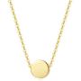 Carleen SOLID REAL 14K Yellow/Rose Gold Tiny Dot 6mm Round Small Cute Simple Coin Necklace Pendant Minimalist Dainty Everyday Fine Jewelry for Women Girls Teens, 16+2 Extender Gold Chain