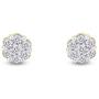 IGI Certified 0.50 Cttw Lab Grown Diamond Cluster Halo Flower Stud Earrings 10k White Gold (1/2cttw, G-H-I Color,Clarity I)
