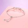 925 Sterling Silver Knot Inspirational Bracelet Engraved''Always My Sister, Forever My Friend'' Adjustable Sisters Bracelets Friendship Jewelry for Women