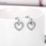 Sterling Silver Stud Earrings for Women Men, 3 Pairs Small Heart Shaped Drop Earrings | Round Cubic Zirconia Stud Earrings Set Dainty Cartilage Earring Tragus Piercing Dangler Jewelry for Girls Lady
