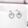 Sterling Silver Stud Earrings for Women Men, 3 Pairs Small Heart Shaped Drop Earrings | Round Cubic Zirconia Stud Earrings Set Dainty Cartilage Earring Tragus Piercing Dangler Jewelry for Girls Lady