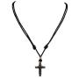 BlueRica Metal Wrapped Cross Pendant on Adjustable Cord Necklace