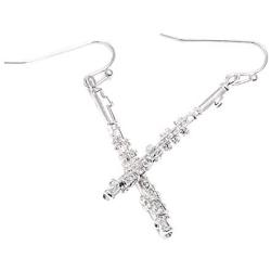 Spinningdaisy Dangling Rhinestone Flute Earrings
