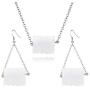 SMALLLOVE Funny Toilet Roll Paper Necklace and Earrings Set for Women Girls Adorable Handmade PU Leather Wire Dangle Drop Statement Hook Earrings