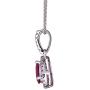 Gin & Grace 10K White Gold Natural Diamond (I1,I2) & Pear Cut Genuine Ruby Pendant for Women